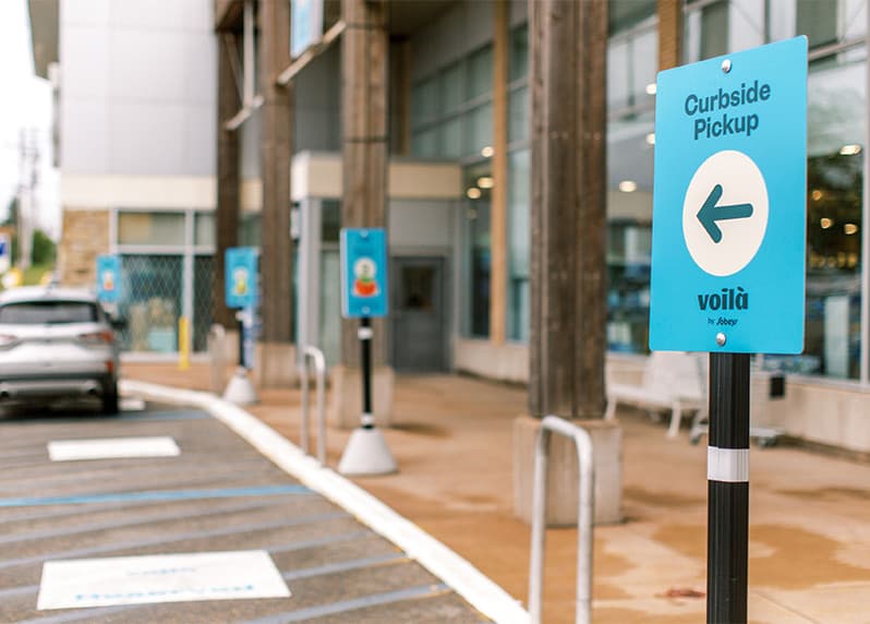 An image representing designated Voilà by Sobeys curbside pickup parking spot.